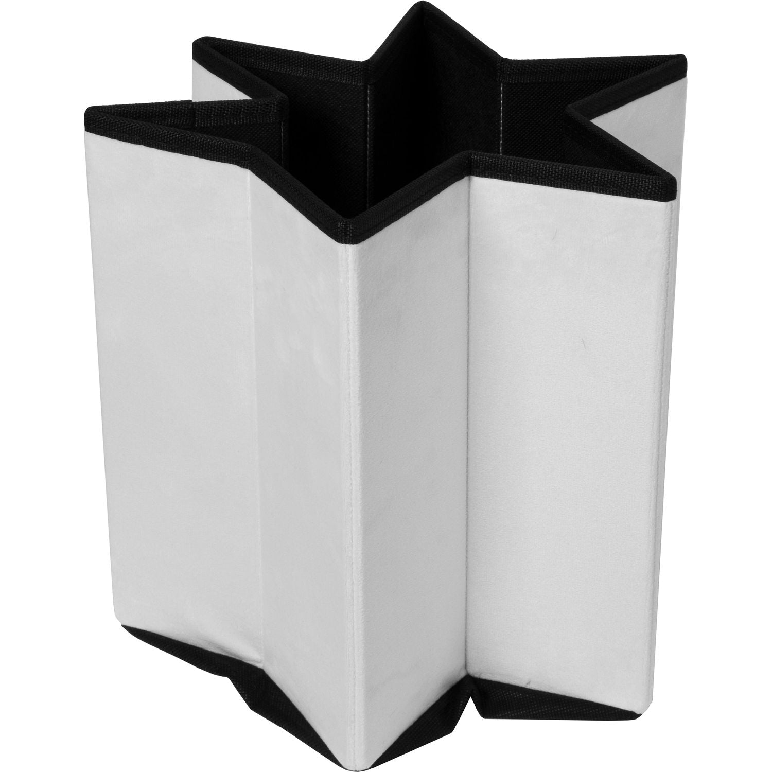 VESTIAMO CASA - Pouf Contenitore richiudibile Rivestimento in Damascato Bianco - h38 cm diametro 38 cm