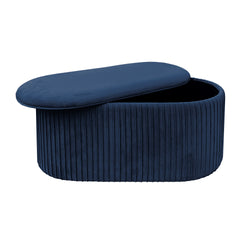 VESTIAMO CASA - Pouf Contenitore in Velluto Blu - h40x80x40 cm