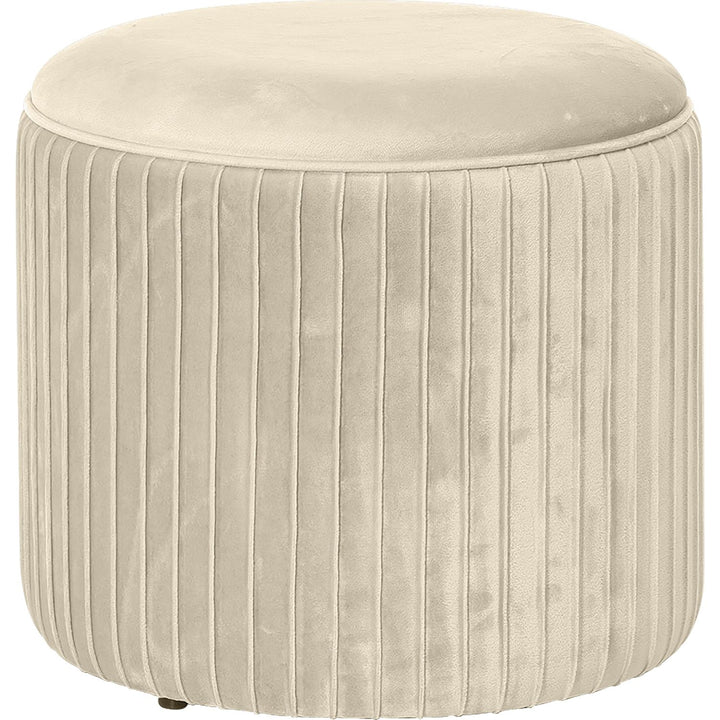 VESTIAMO CASA - Pouf Contenitore in Velluto Crema - h36 cm x diametro 38 cm