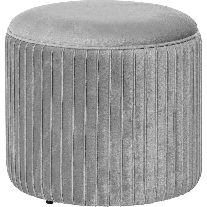 VESTIAMO CASA - Pouf Contenitore in Velluto Grigio Chiaro - h36 cm x diametro 38 cm