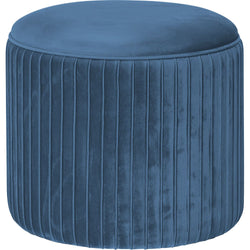 VESTIAMO CASA - Pouf Contenitore in Velluto Blu - h36 cm x diametro 38 cm