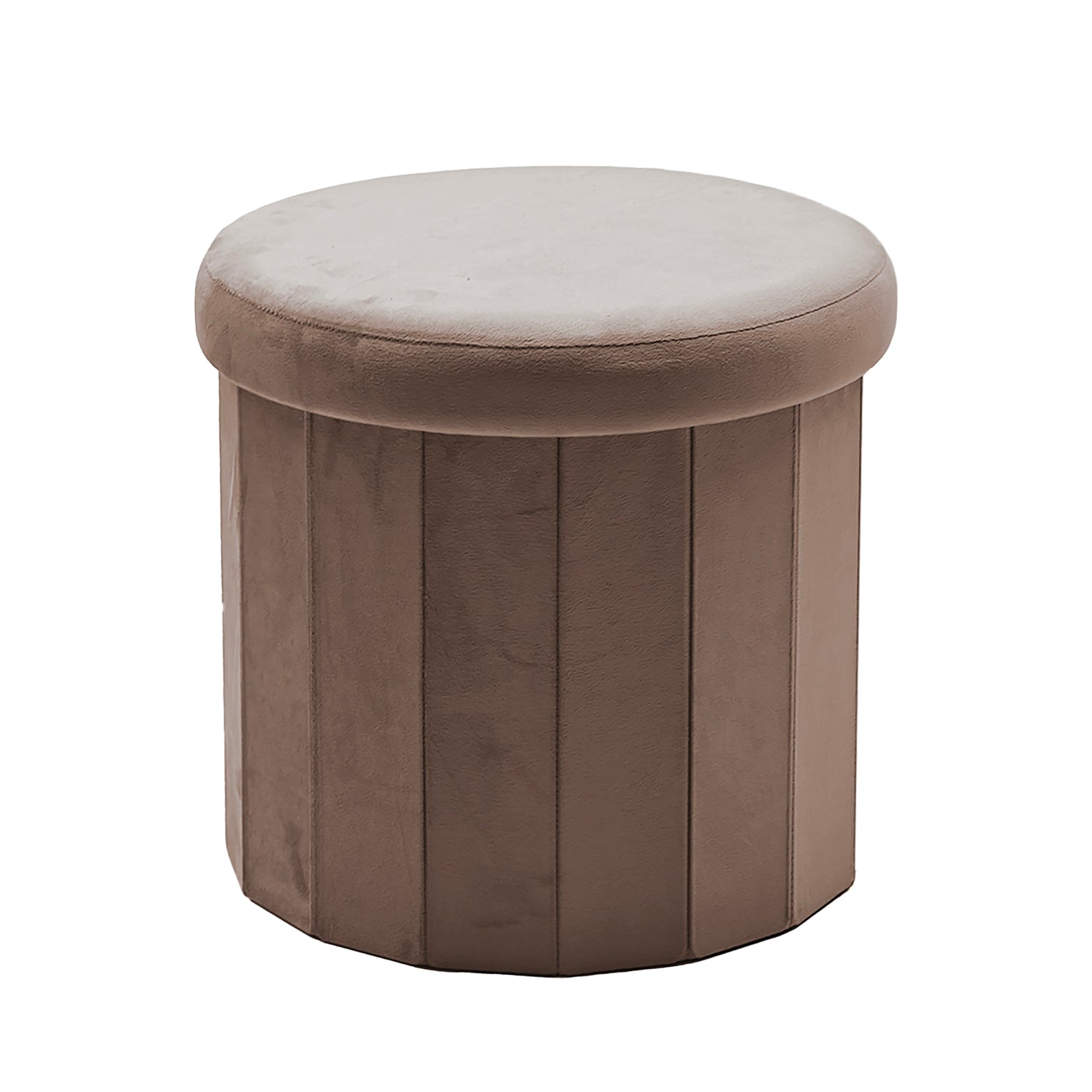 VESTIAMO CASA - Pouf Contenitore Richiudibile Tortora - h38 cm diametro 40 cm
