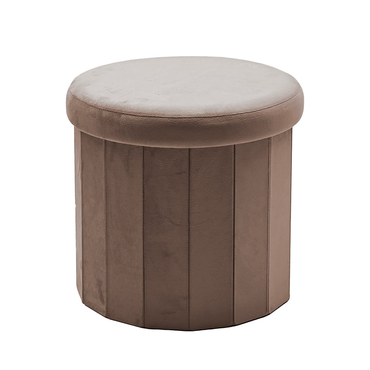 VESTIAMO CASA - Pouf Contenitore Richiudibile Tortora - h38 cm diametro 40 cm
