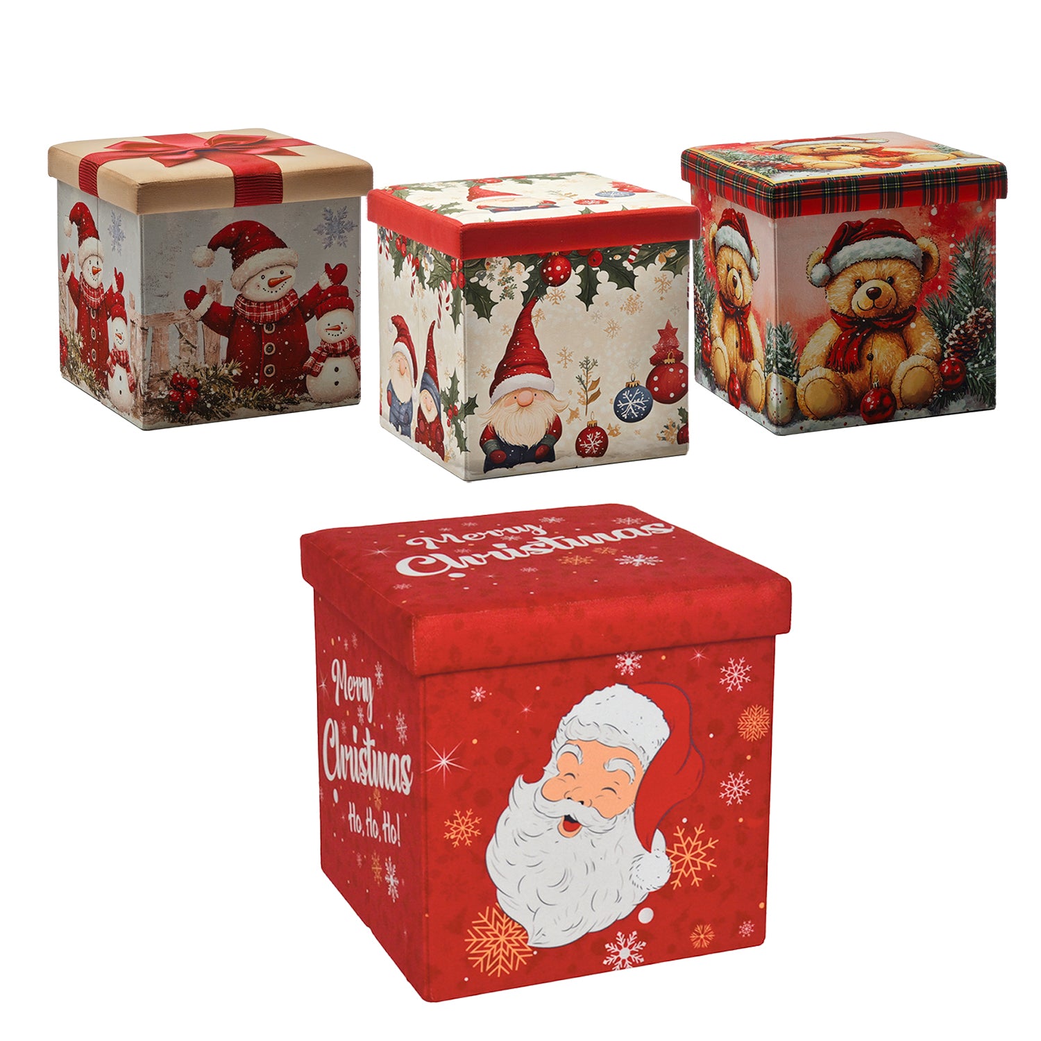 VESTIAMO CASA GRAN NATALE - Pouf Contenitore Natalizio 38x38 cm