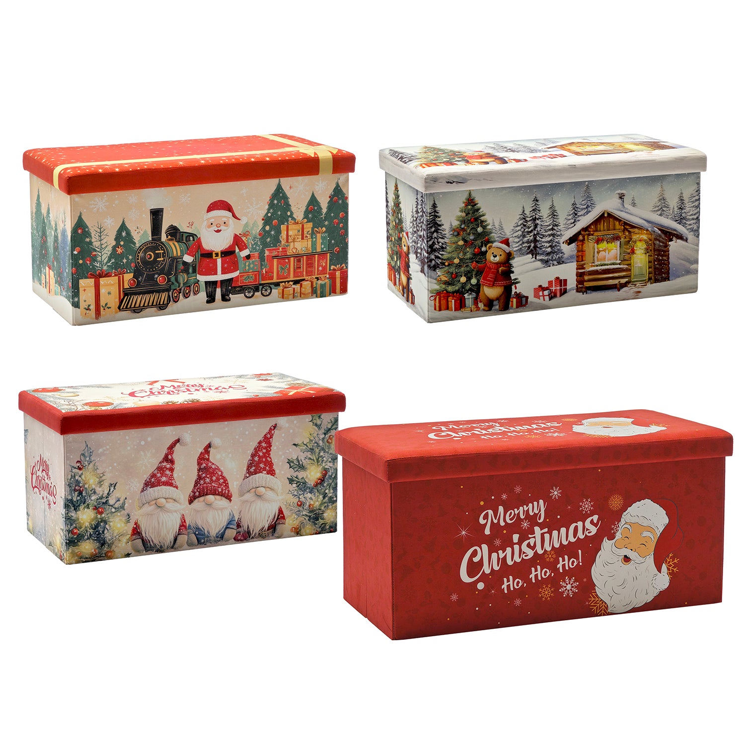 VESTIAMO CASA GRAN NATALE - Pouf Contenitore Natalizio 76x38 cm