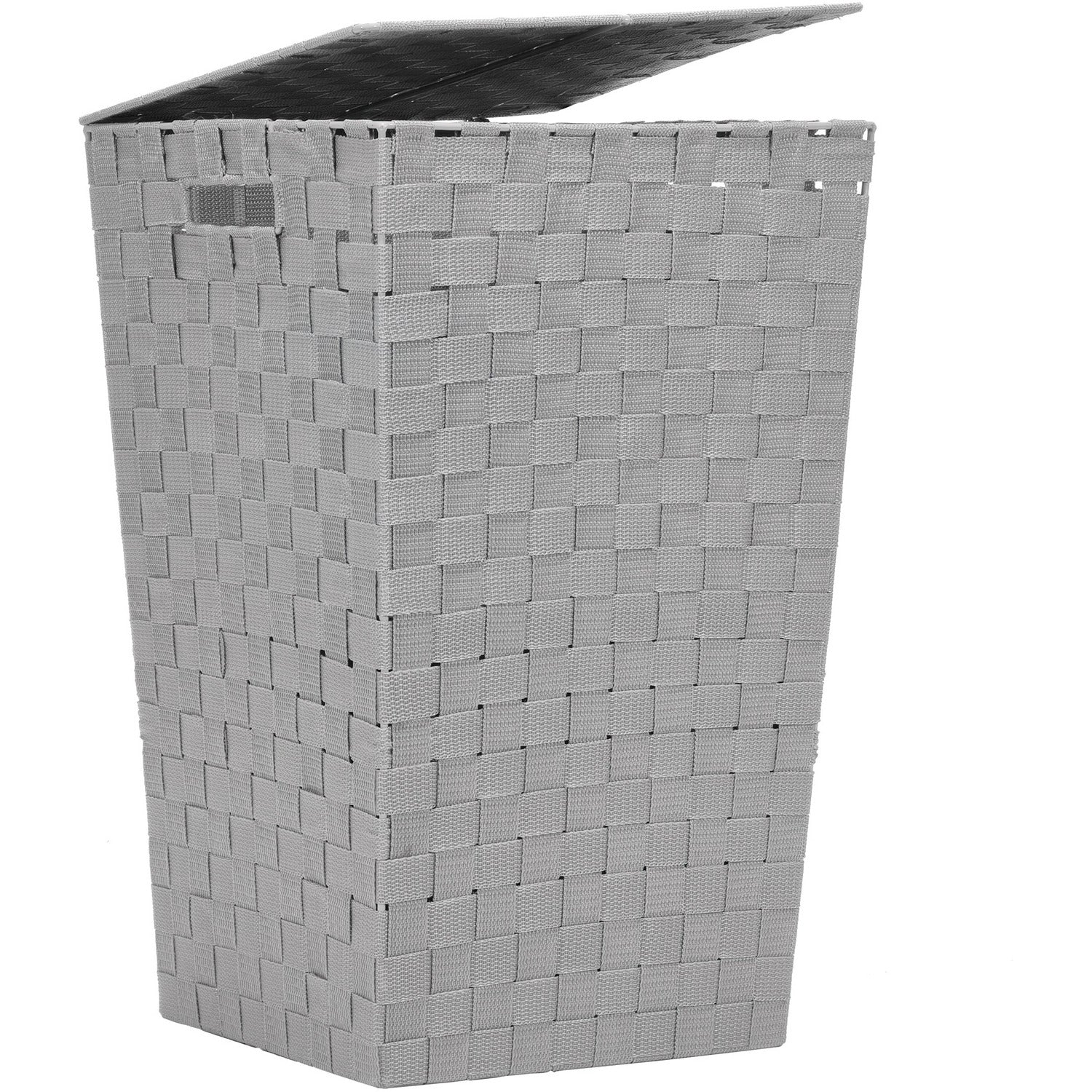 VESTIAMO CASA - Cesto portabiancheria con coperchio grigio - h53x33x33 cm