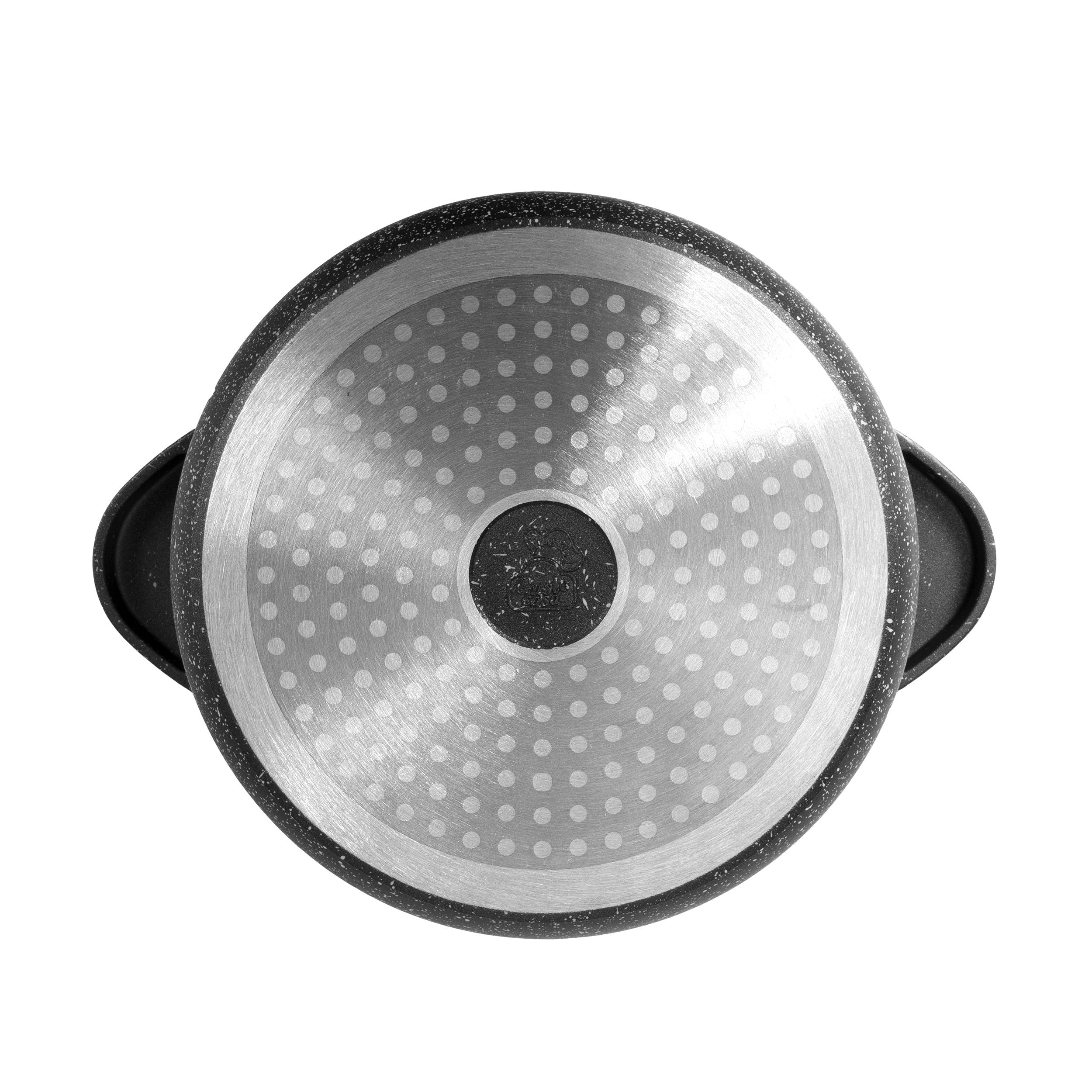 GUSTO CASA - Casseruola con coperchio e fondo a induzione Linea ChefStone diametro 28 cm