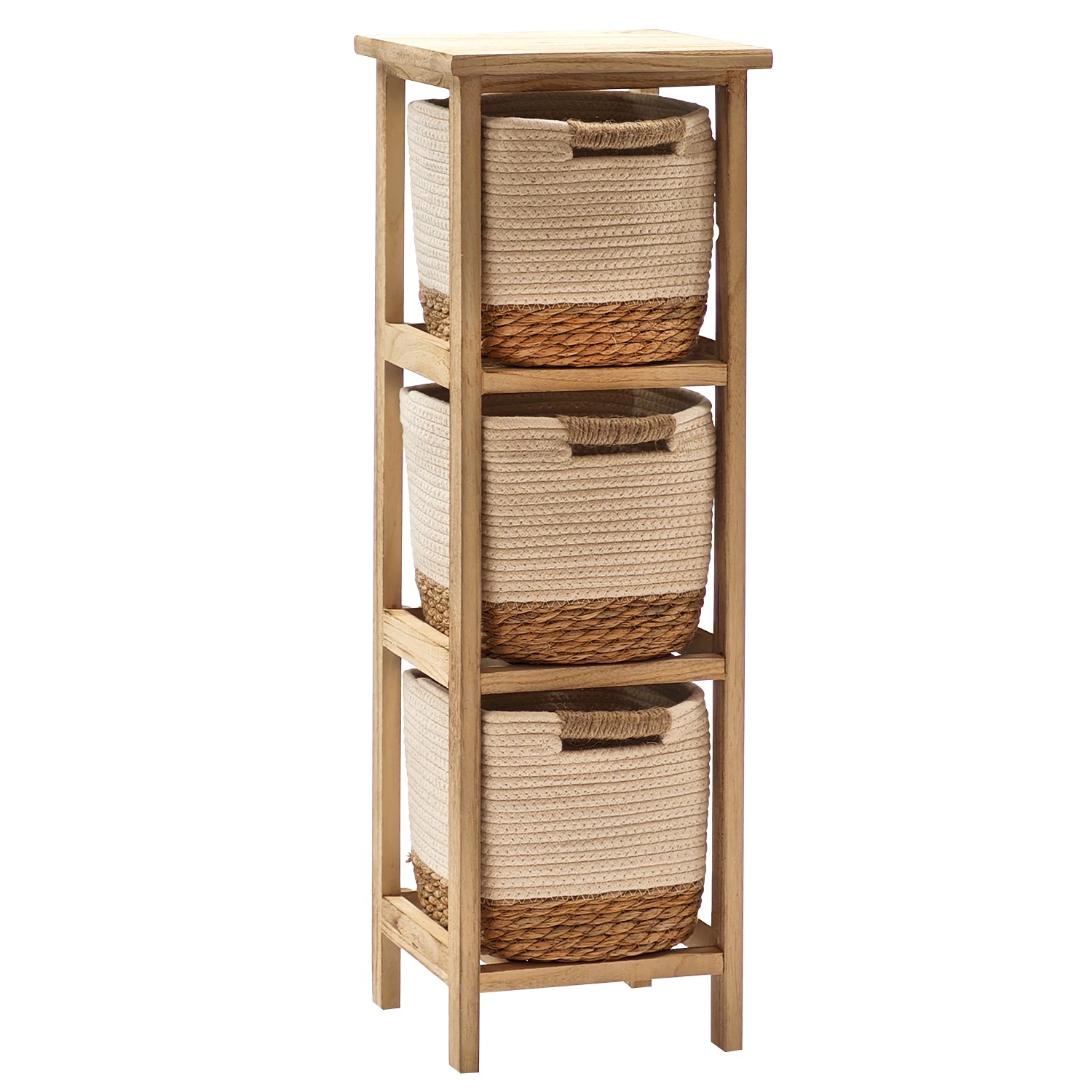 VESTIAMO CASA - Cassettiera Multiuso Linea Woodhandy 3 Cassetti Slim - h77x25x25 cm
