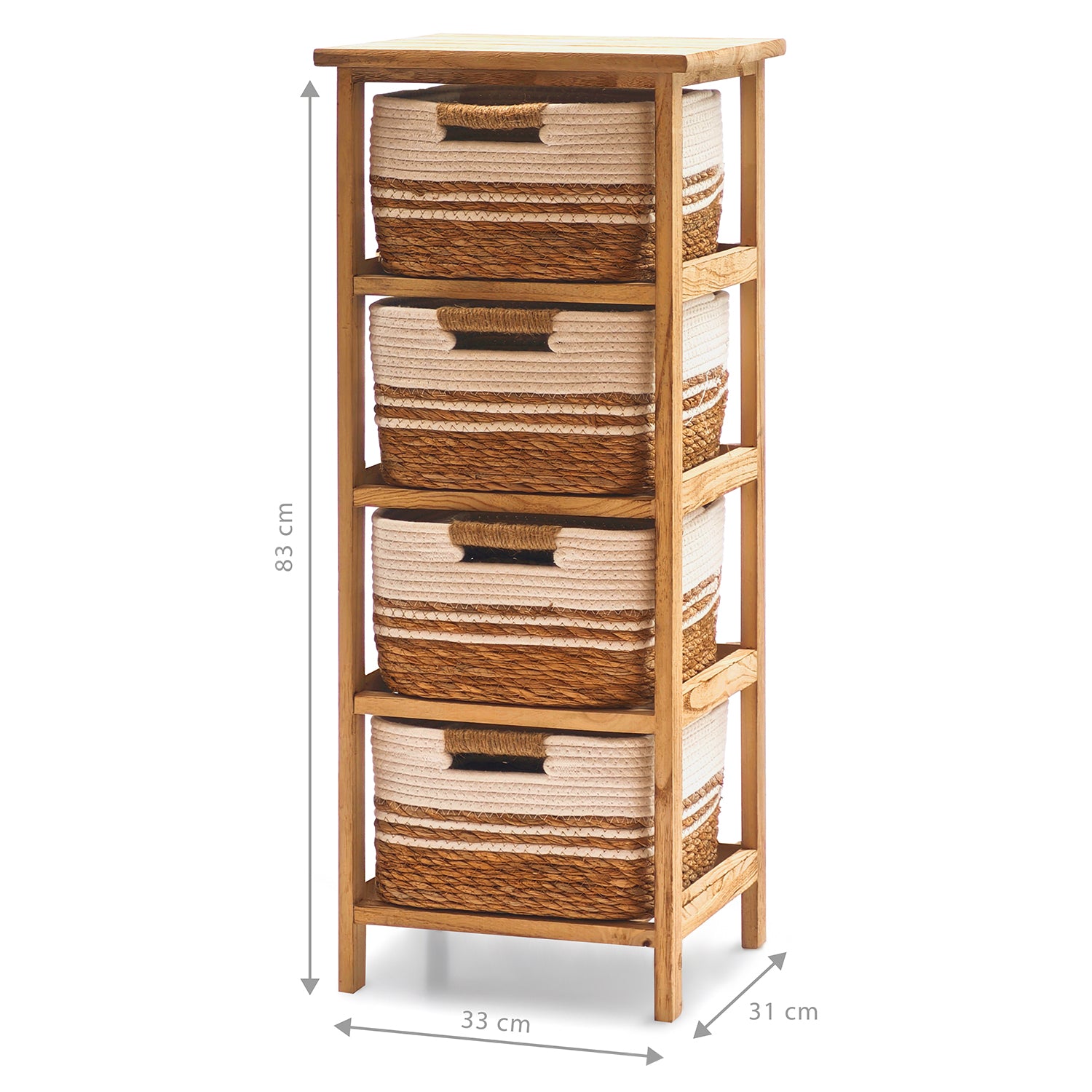 VESTIAMO CASA - Cassettiera Multiuso Linea Woodhandy 4 Cassetti - h83x33x31 cm