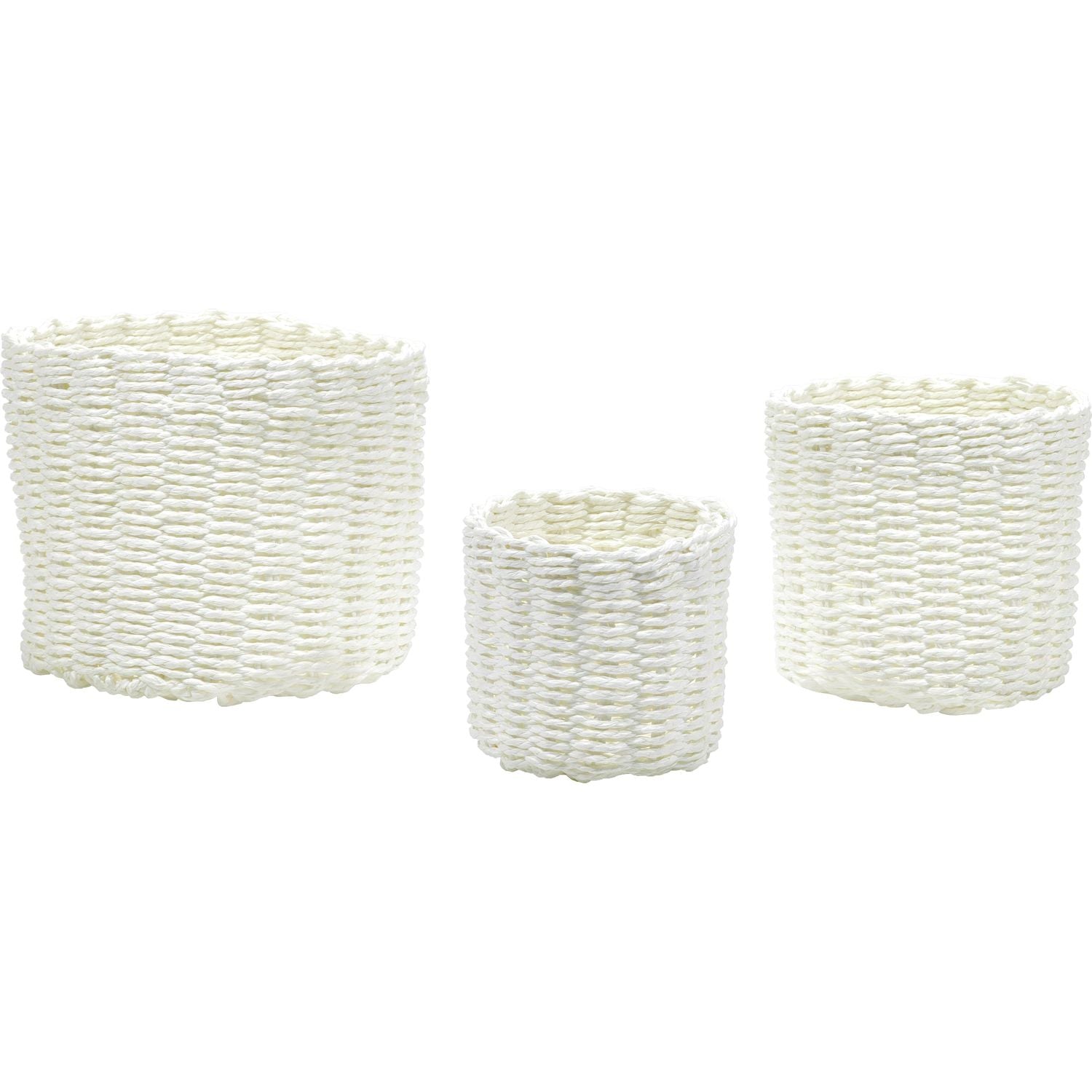 VESTIAMO CASA - Cestino Multiuso Bianco - set 3 pezzi