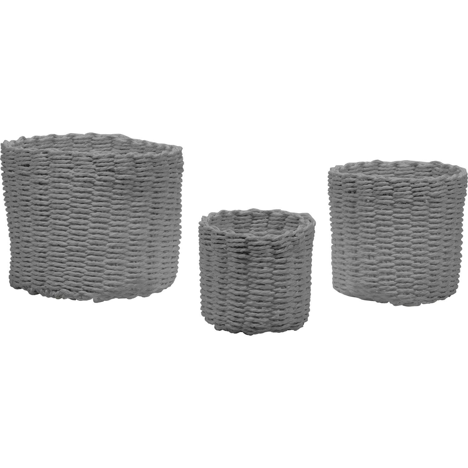 VESTIAMO CASA - Cestino Multiuso Grigio - set 3 pezzi