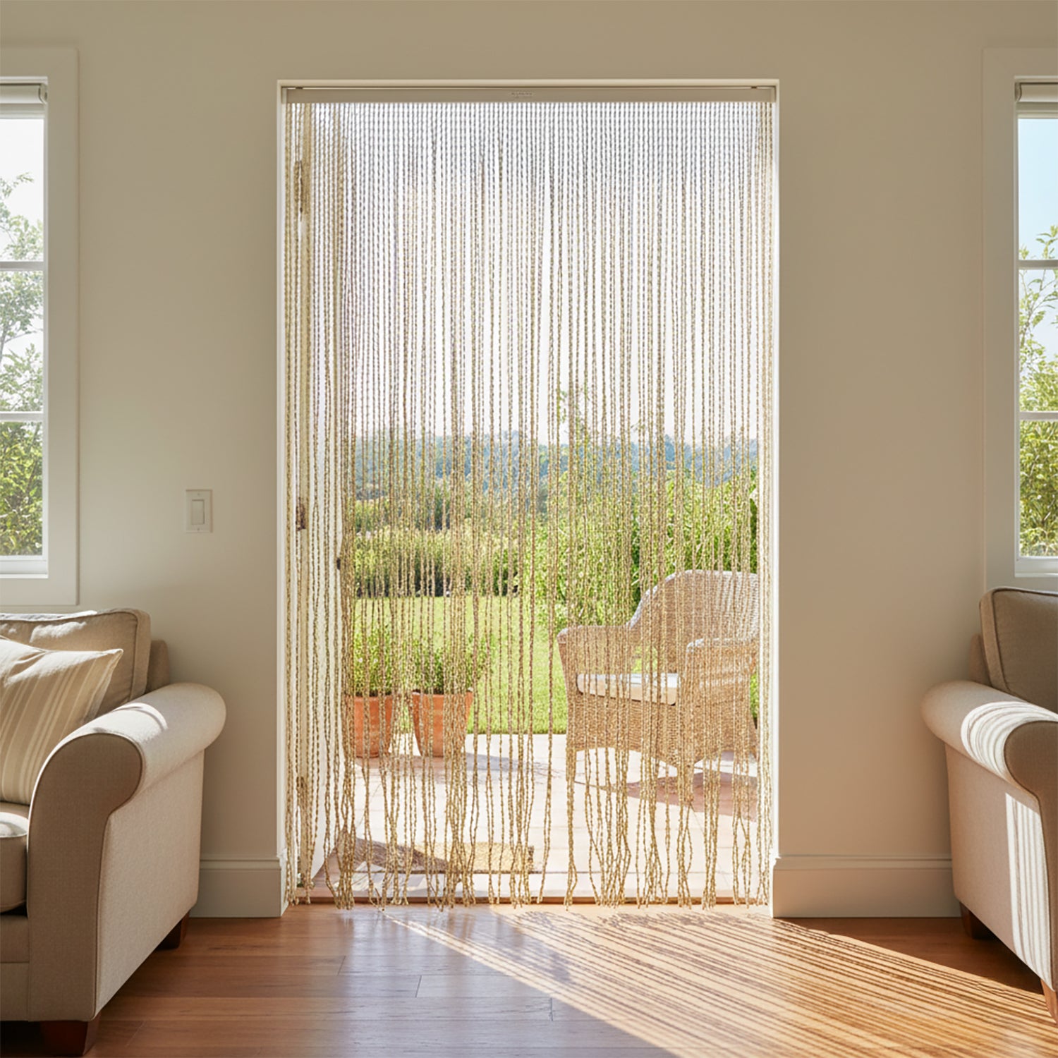 VESTIAMO CASA GIARDINO - Tenda in Plastica con Supporto in Polietilene h220x100 cm