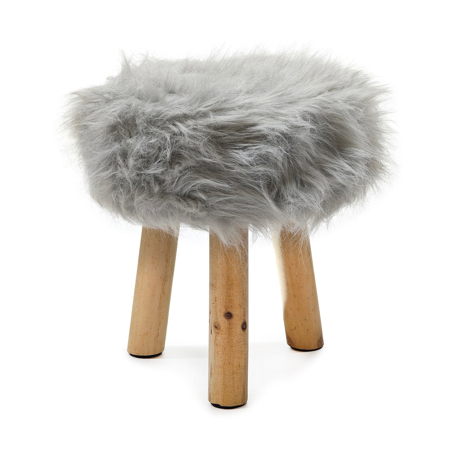 VESTIAMO CASA - Pouf Peloso Grigio h32 cm diametro 32 cm