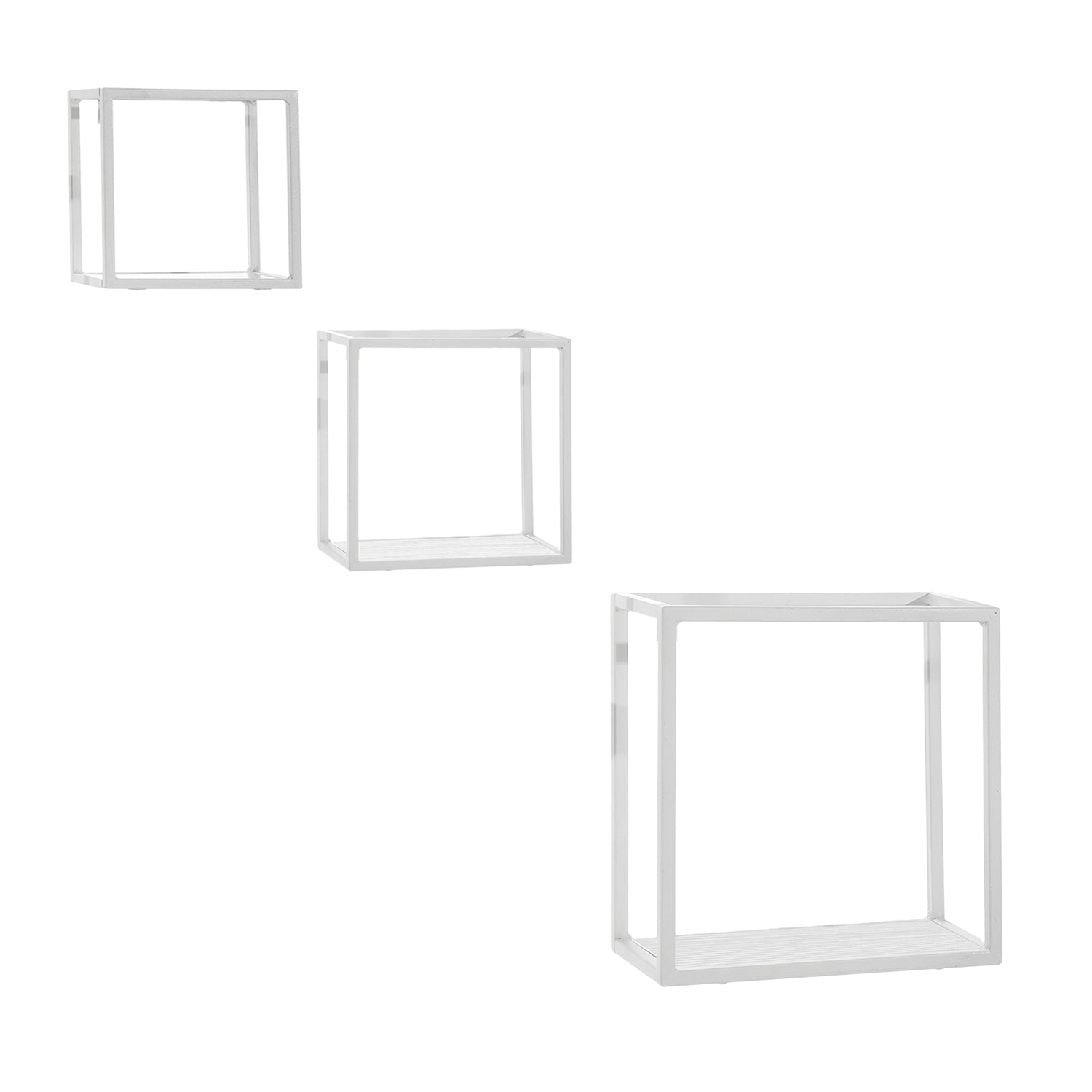 VESTIAMO CASA - Mensole Cubo da Parete in Metallo Bianco - Set 3 Pezzi