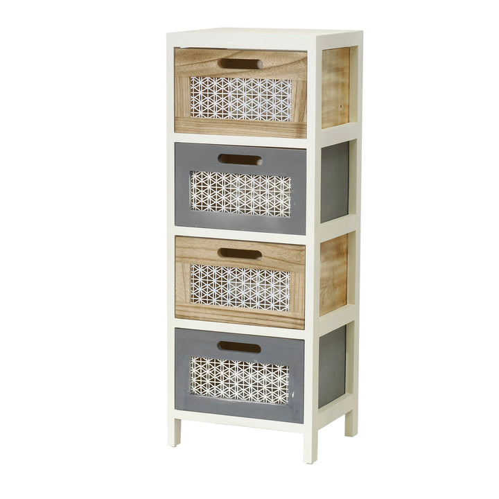 VESTIAMO CASA - Mobiletto multiuso 4 cassetti Linea Woodhandy - h79x30x24 cm