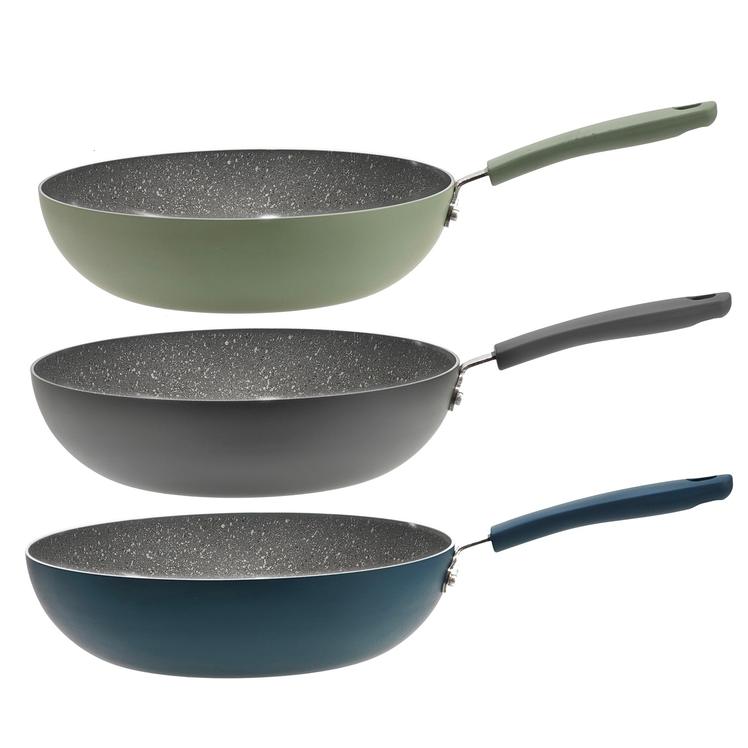 GUSTO CASA - Padella Wok in alluminio pressato Linea Maya diametro 28 cm