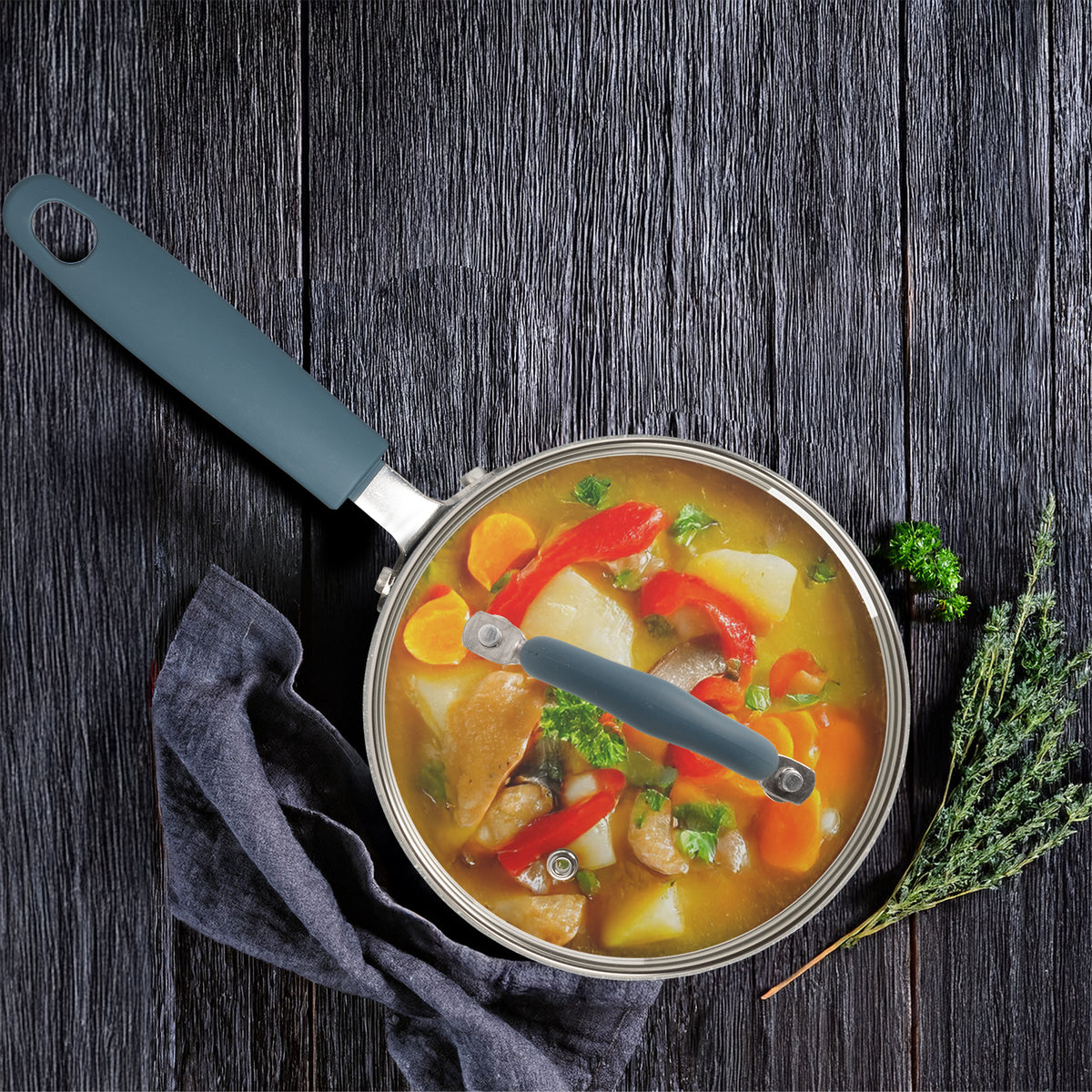 715453 Casserole Aluminium Pressé Recyclé Ravive 16 Cm H 7.5 Cm