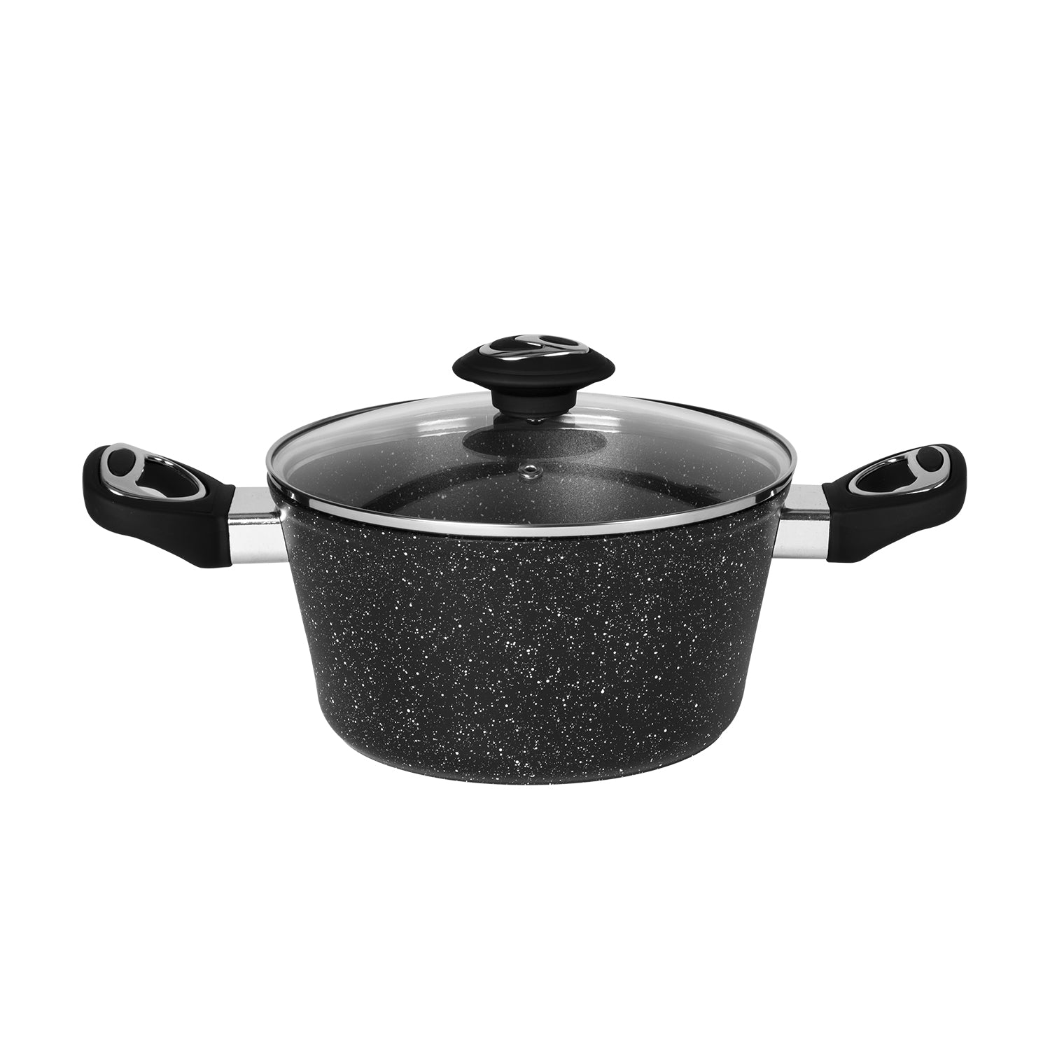 GUSTO CASA - Batteria di Pentole 10 pezzi Effetto Pietra in Alluminio Pressofuso CookStone - Compatibile con tutti i piani cottura, inclusa induzione