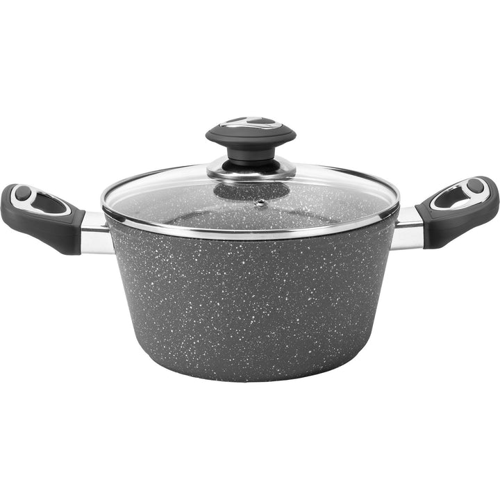 GUSTO CASA - Casseruola con coperchio in alluminio pressofuso Linea CookStone diametro 24 cm