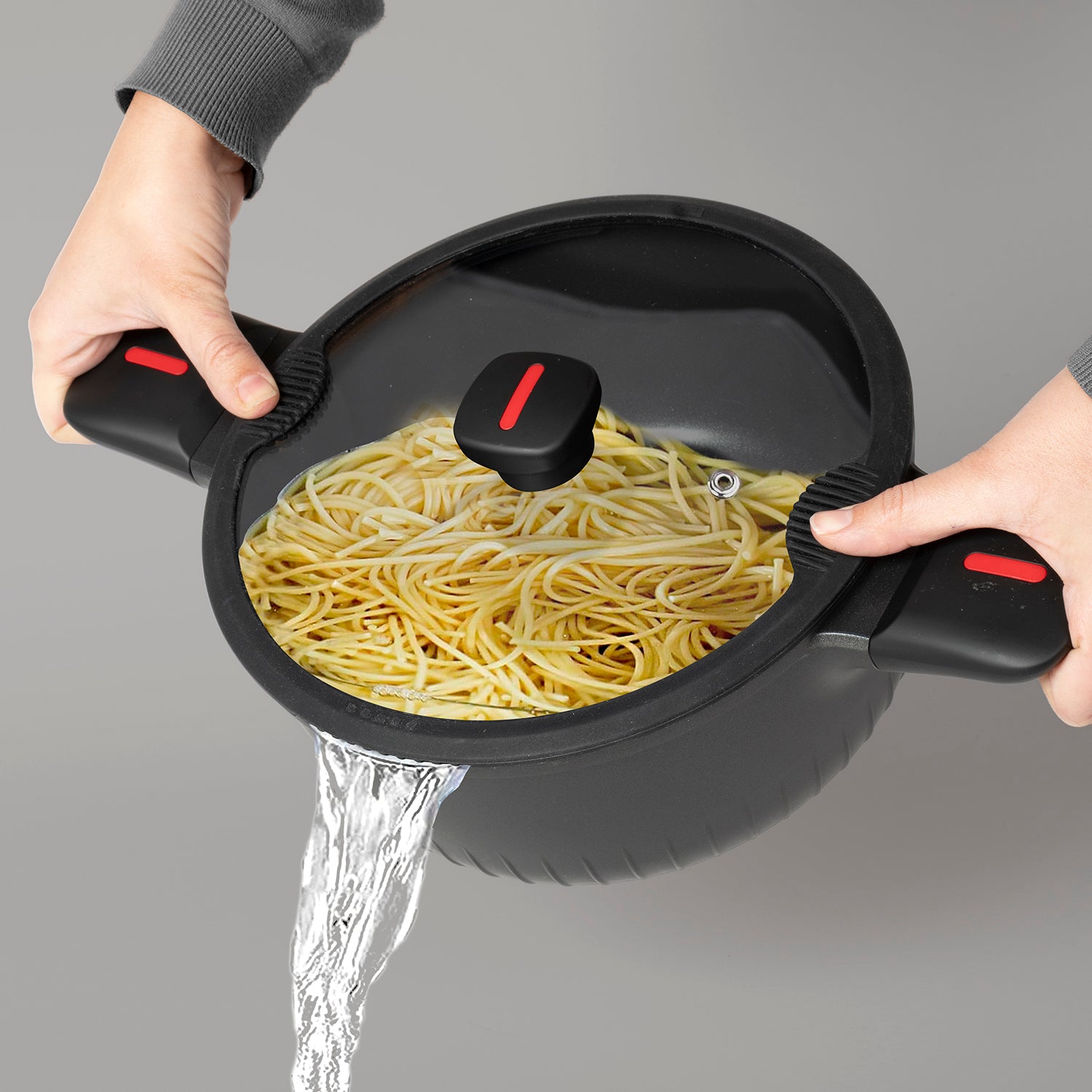 GUSTO CASA - Casseruola in alluminio pressofuso con coperchio in vetro Linea Grenoble diametro 28 cm