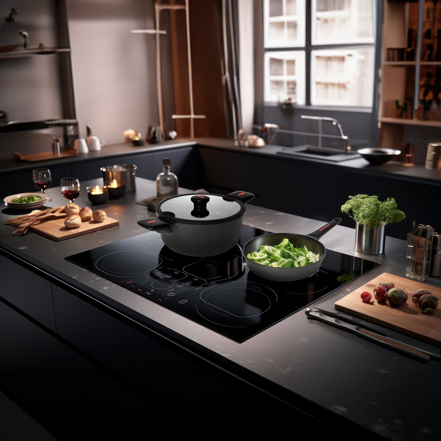 GUSTO CASA - Padella Wok in alluminio pressofuso Linea Grenoble diametro 30 cm