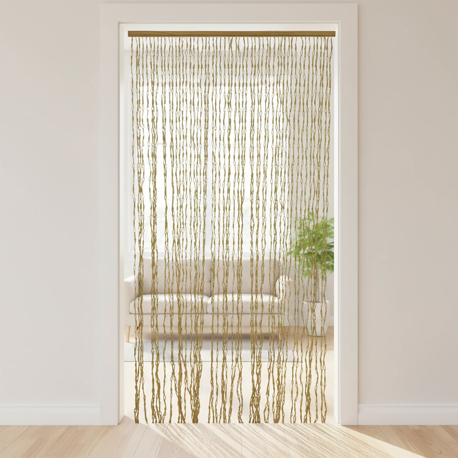 VESTIAMO CASA GIARDINO - Tenda a Fili con Supporto in Legno h220x100 cm