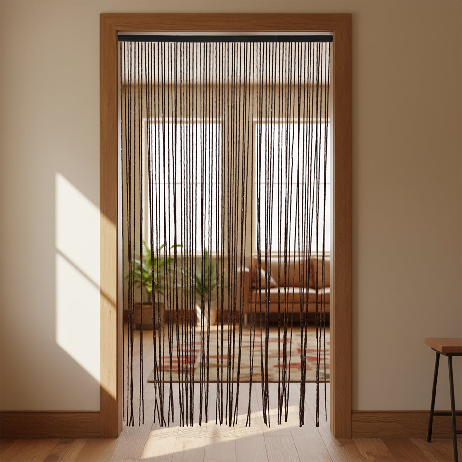 VESTIAMO CASA GIARDINO - Tenda a Fili con Supporto in Legno h220x100 cm