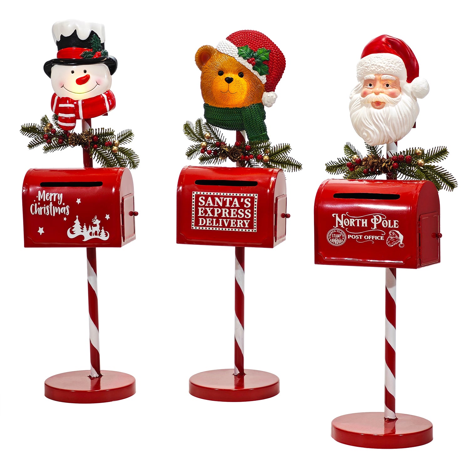 VESTIAMO CASA GRAN NATALE - Cassetta Postale Natalizia Luminosa LED Bianco Caldo h60 cm