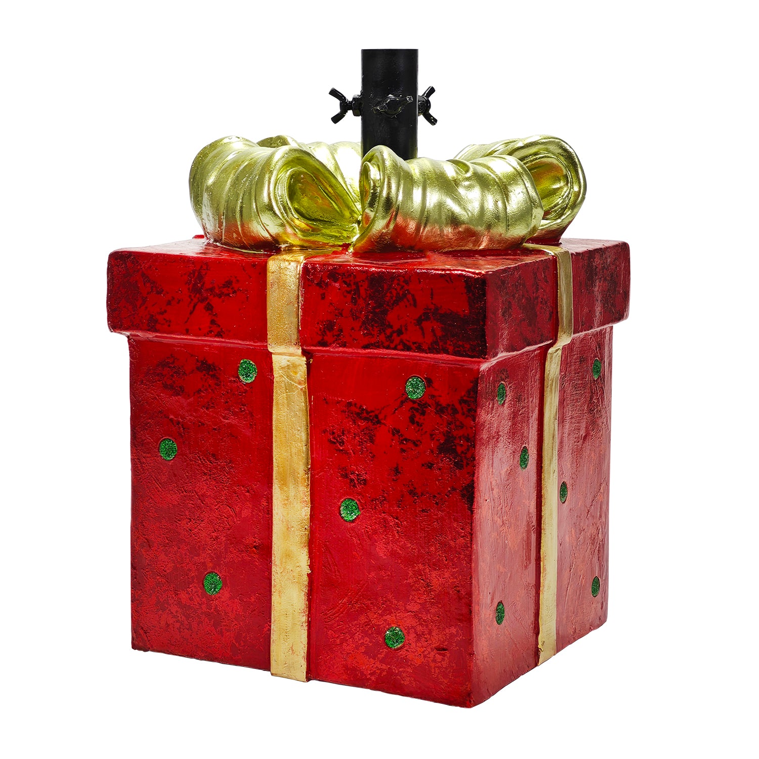 VESTIAMO CASA GRAN NATALE - Base Albero Natale a Forma di Pacco Regalo h42,5x41,5x31 cm