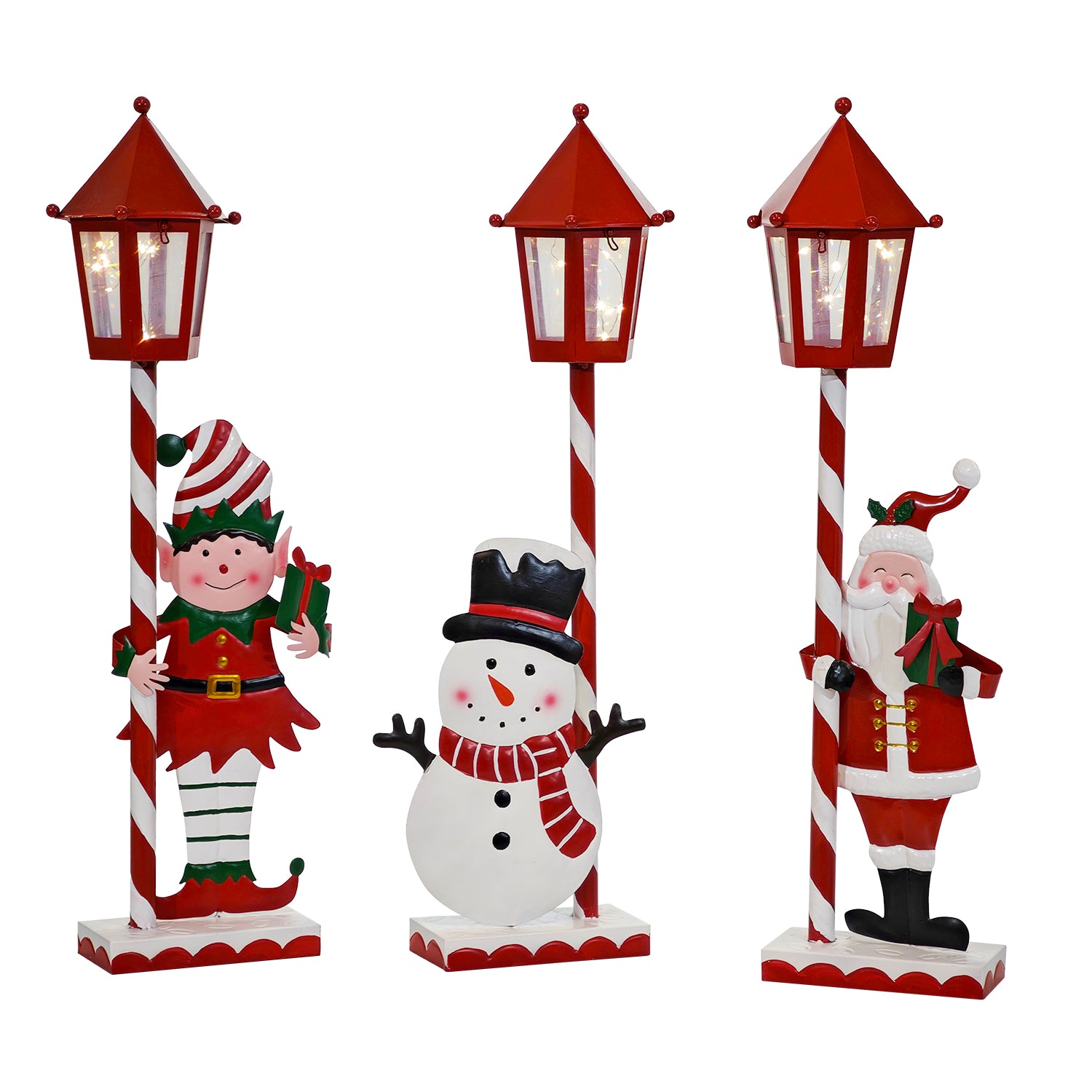 VESTIAMO CASA GRAN NATALE - Lanterna Natalizia Luminosa con Personaggi LED Bianco Caldo h63 cm
