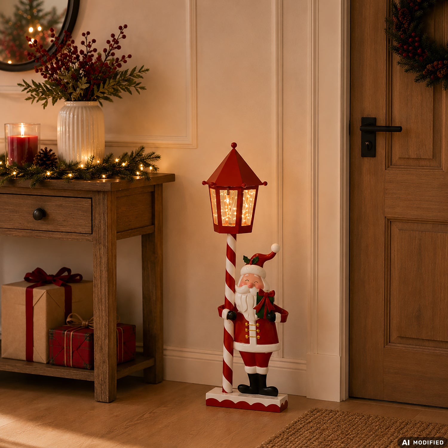 VESTIAMO CASA GRAN NATALE - Lanterna Natalizia Luminosa con Personaggi LED Bianco Caldo h63 cm