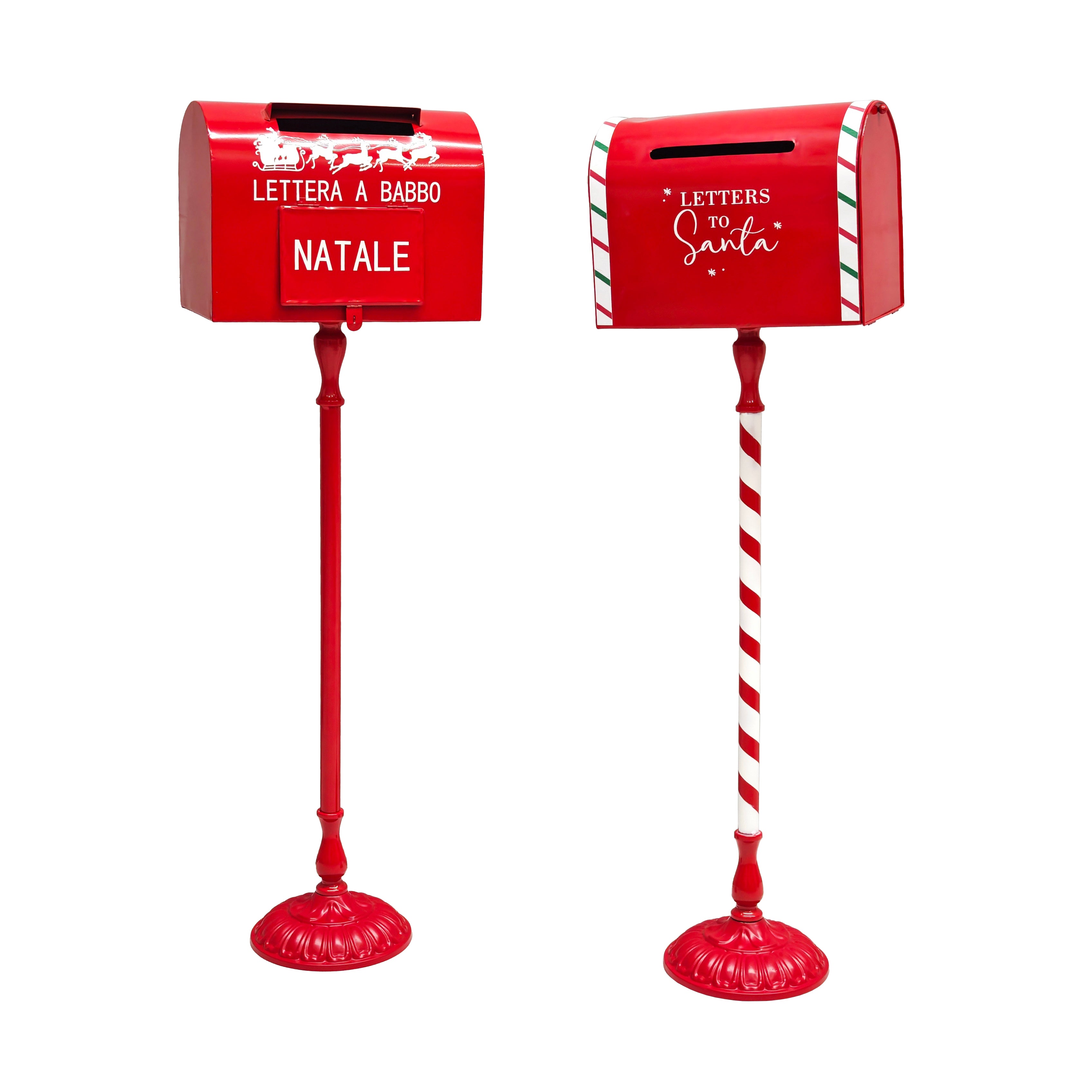 VESTIAMO CASA GRAN NATALE - Cassetta Postale Natalizia Decorativa in Metallo h103 cm