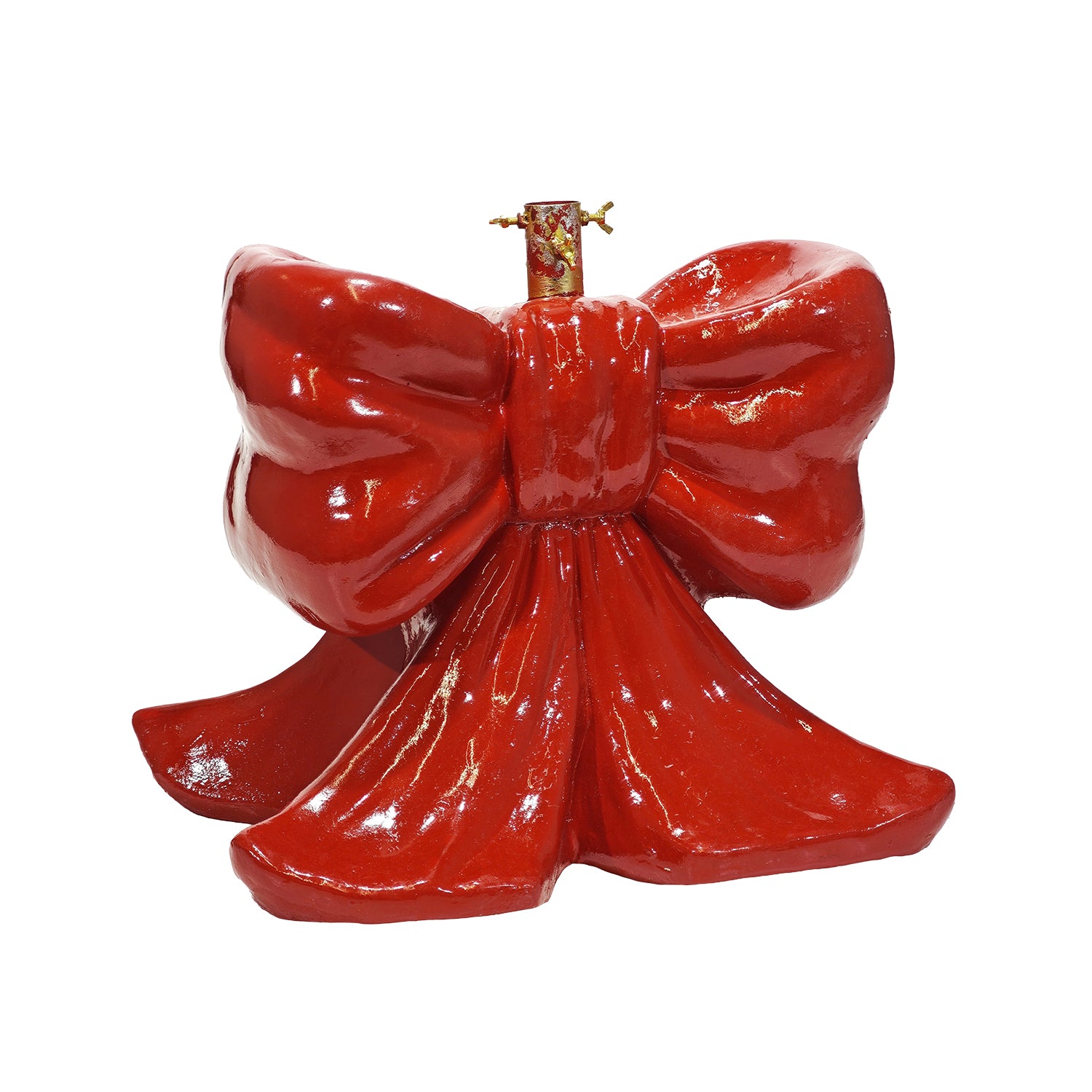 VESTIAMO CASA GRAN NATALE - Base Albero di Natale Fiocco Rosso Decorativo h45 cm