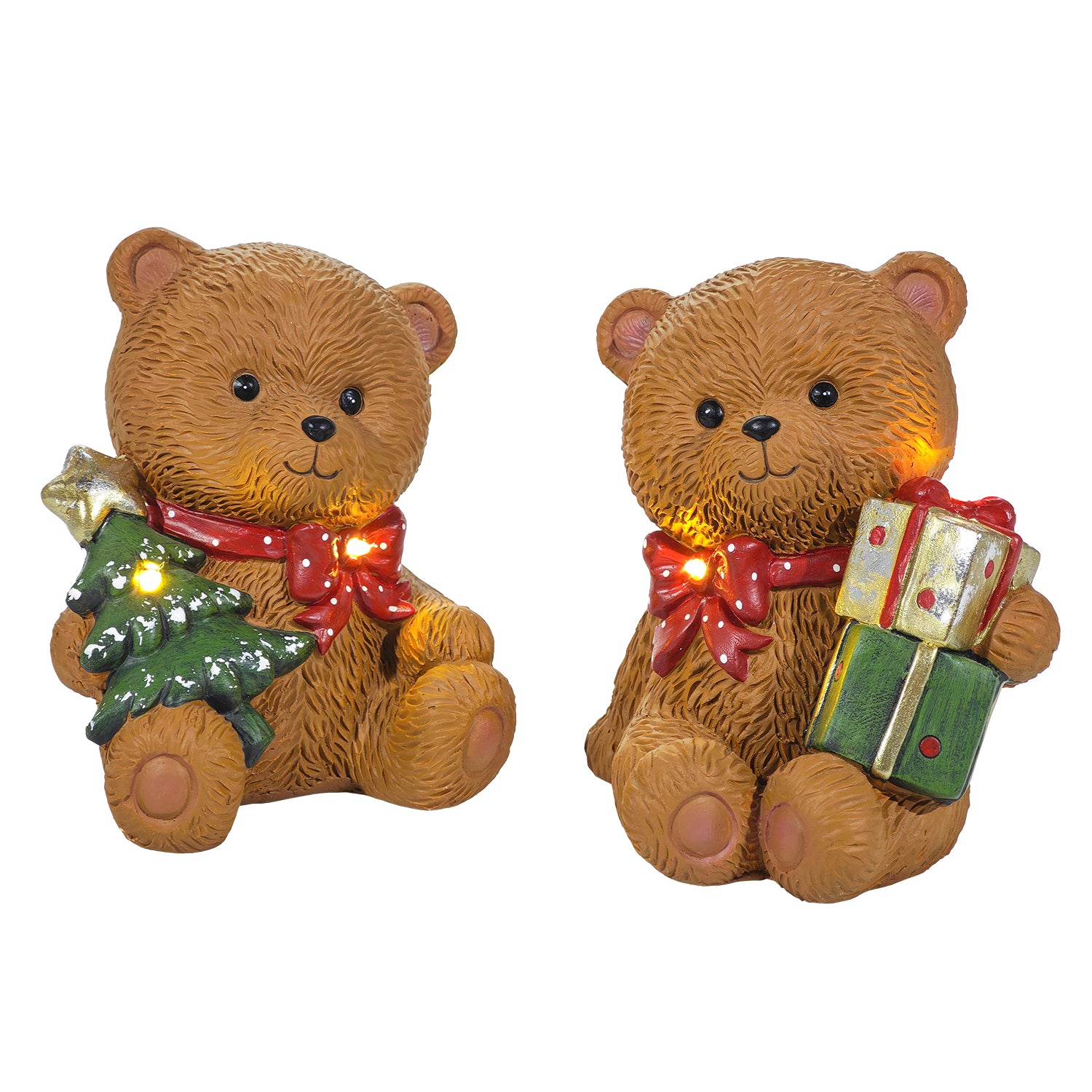 VESTIAMO CASA GRAN NATALE - Orso Natalizio Luminoso LED Bianco Caldo h22 cm