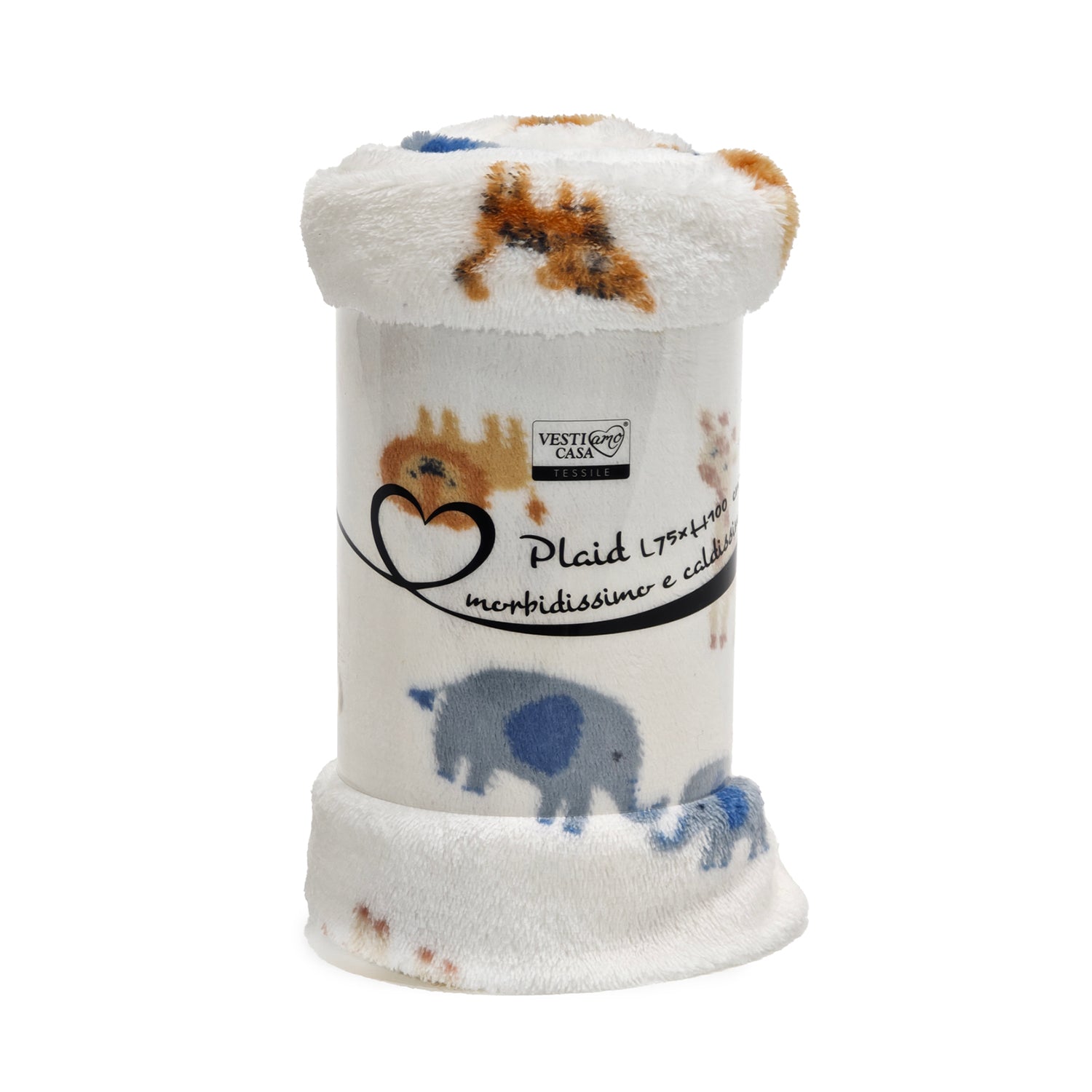 VESTIAMO CASA - Plaid Morbido Bambini Fantasie Colorate h100x75 cm