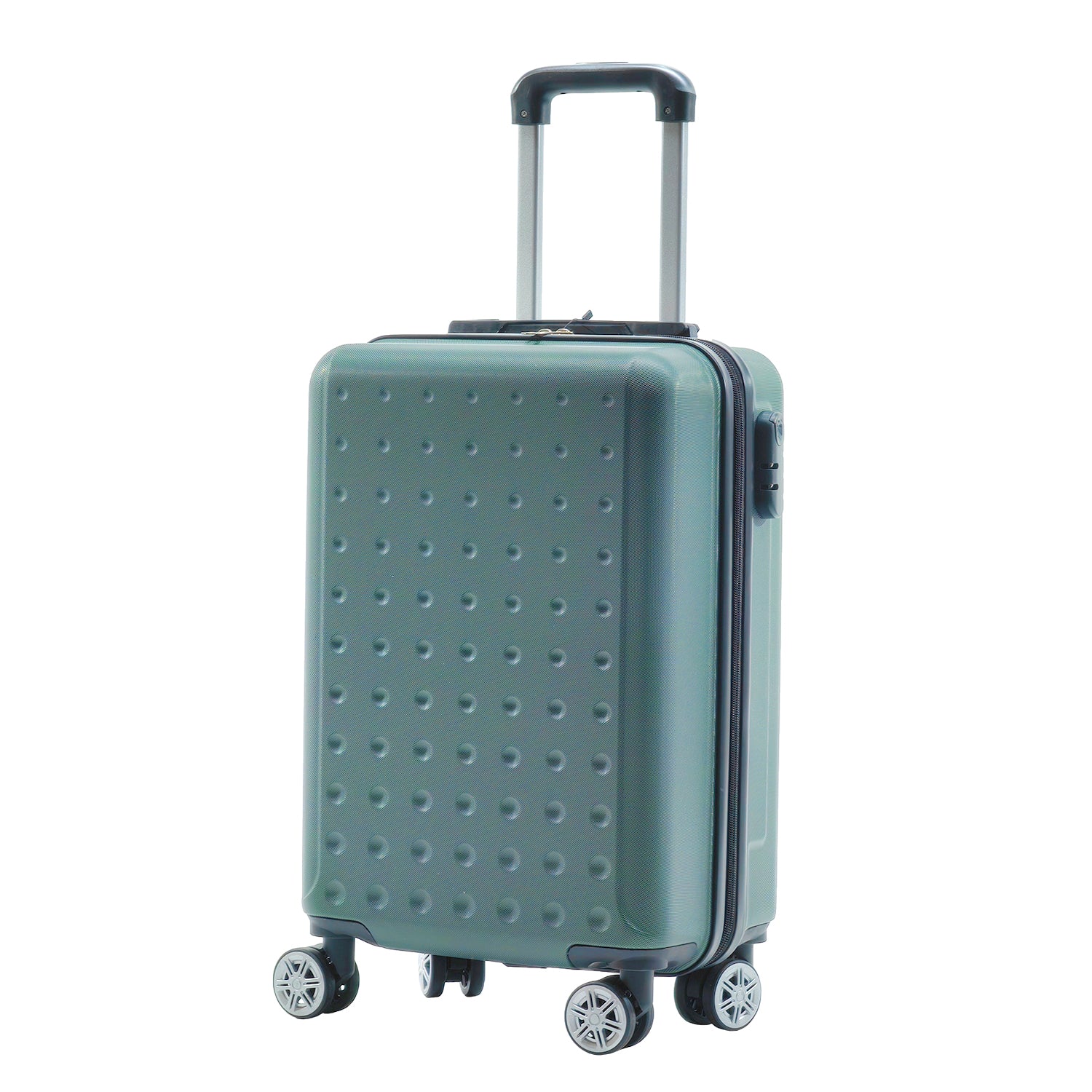 FREE TIME - Trolley Semirigido 19" Verde in ABS con 4 ruote - h54x35x21 cm