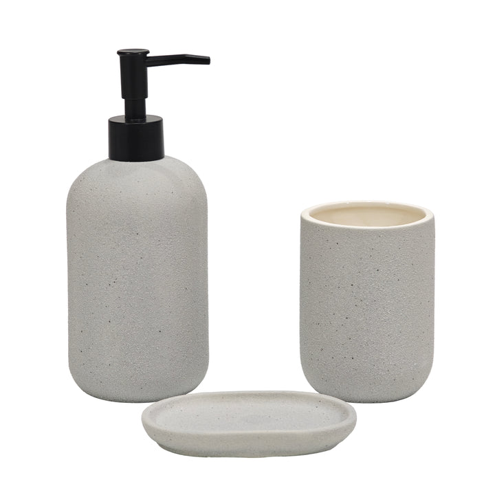 VESTIAMO CASA - Set Bagno 3 pezzi in Ceramica Grigio