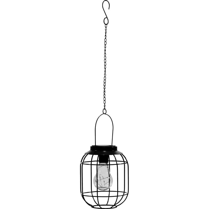 DICTROLUX - Lanterna Solare Led Nera - altezza 19 cm diametro 14 cm