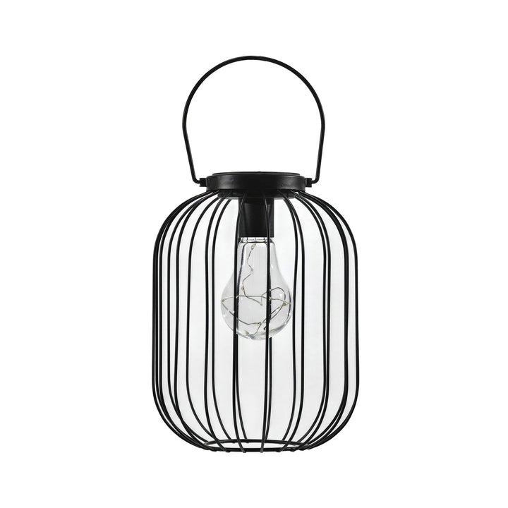 DICTROLUX - Lanterna Solare Led Nera - altezza 22 cm diametro 16 cm