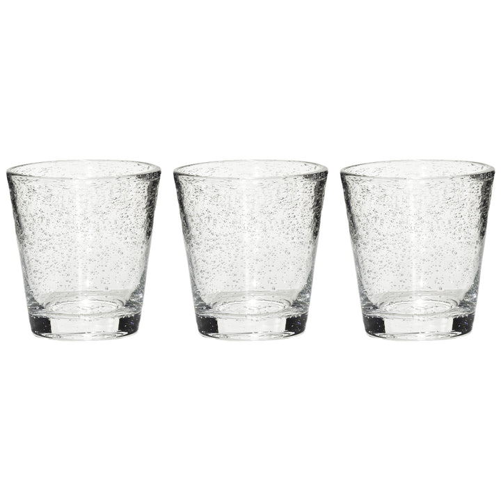 GUSTO CASA - Bicchieri in vetro soffiato Trasparente Bubbles 30 cl - set 3 pezzi