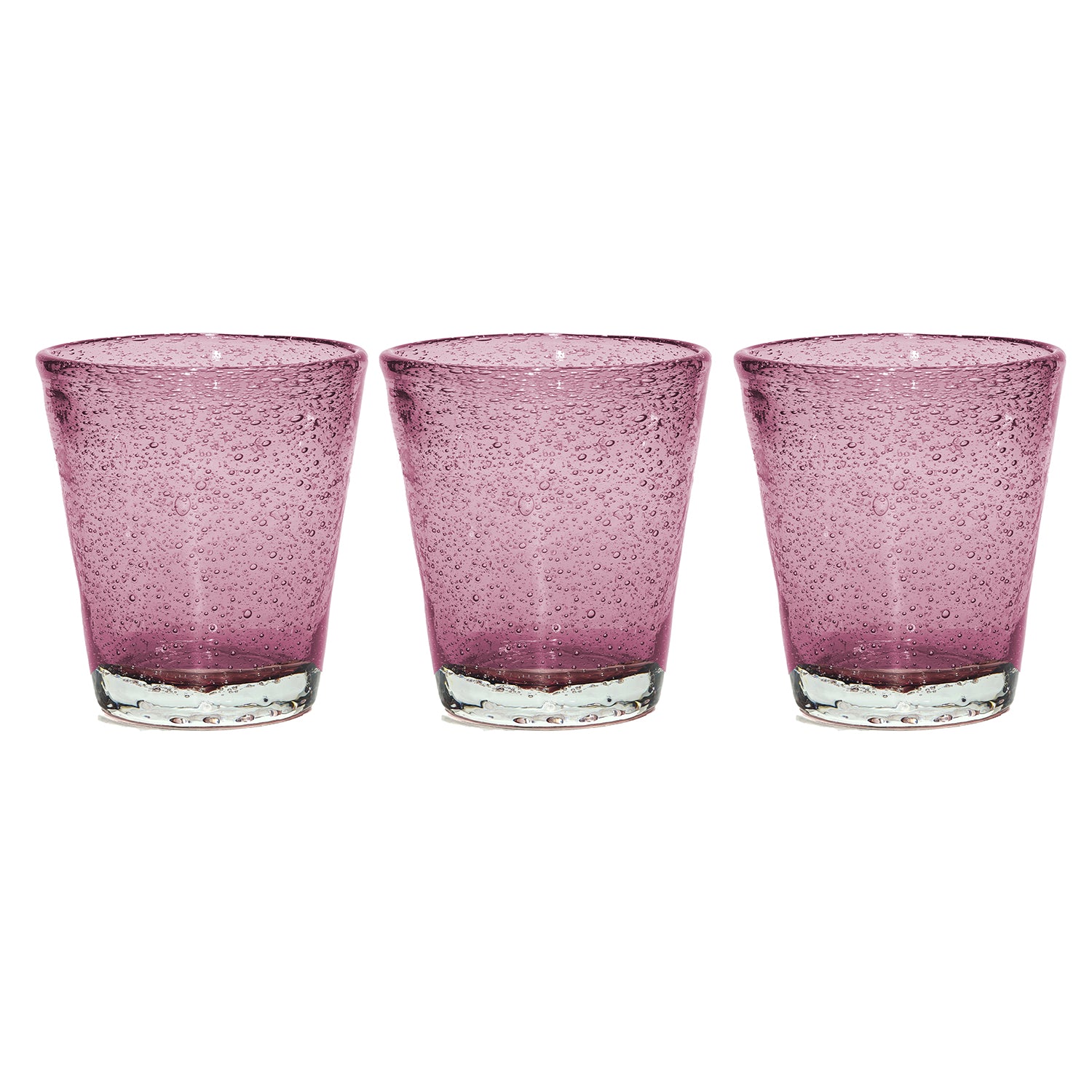GUSTO CASA - Bicchieri in vetro soffiato Rosa Antico Bubbles 30 cl - set 3 pezzi