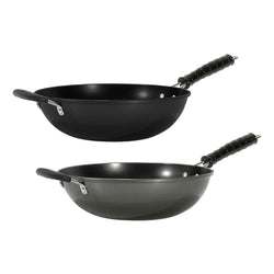 GUSTO CASA - Padella Wok con manici diametro 32 cm