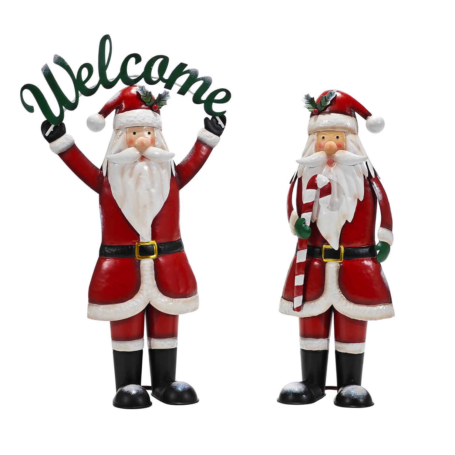 VESTIAMO CASA GRAN NATALE - Decorazione Natalizia Babbo Natale in Metallo h49 cm