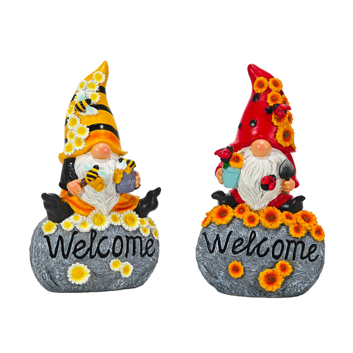 GT - Statua da giardino Gnomo Welcome - h25x14x9 cm