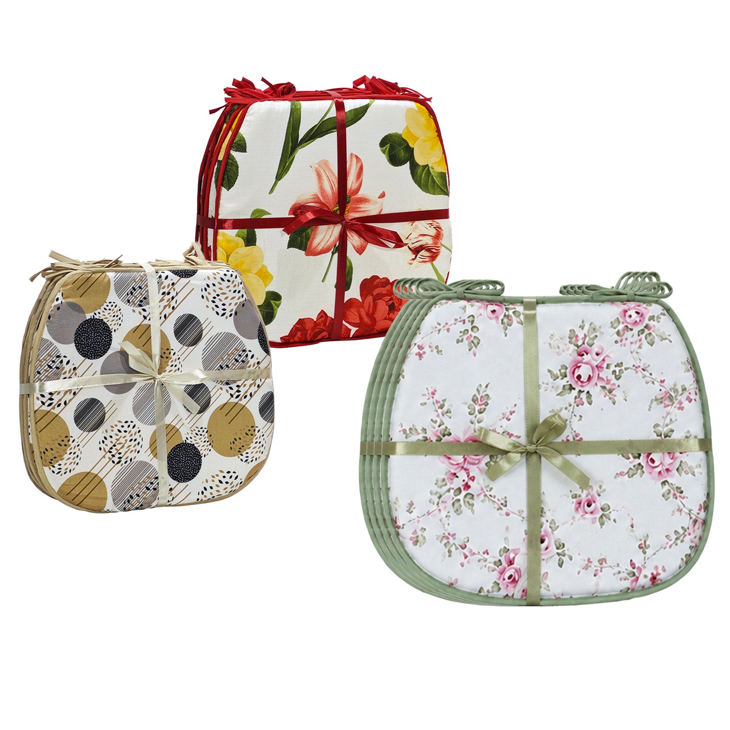 VESTIAMO CASA - Set 4 Cuscini Coprisedia Vesto con Lacci 38x38 cm