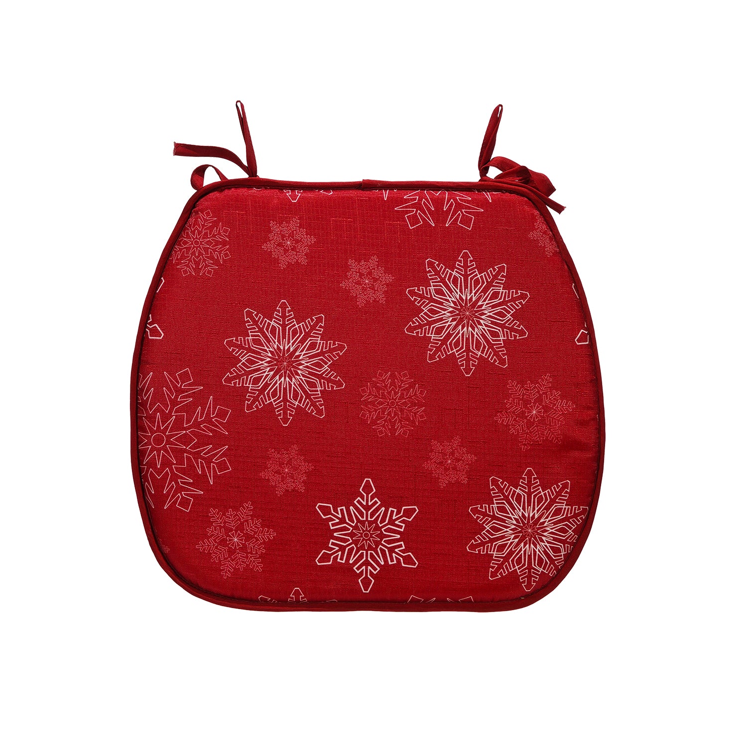 VESTIAMO CASA GRAN NATALE - Set 4 Cuscini Coprisedia Natalizi con Laccetti 38x38 cm