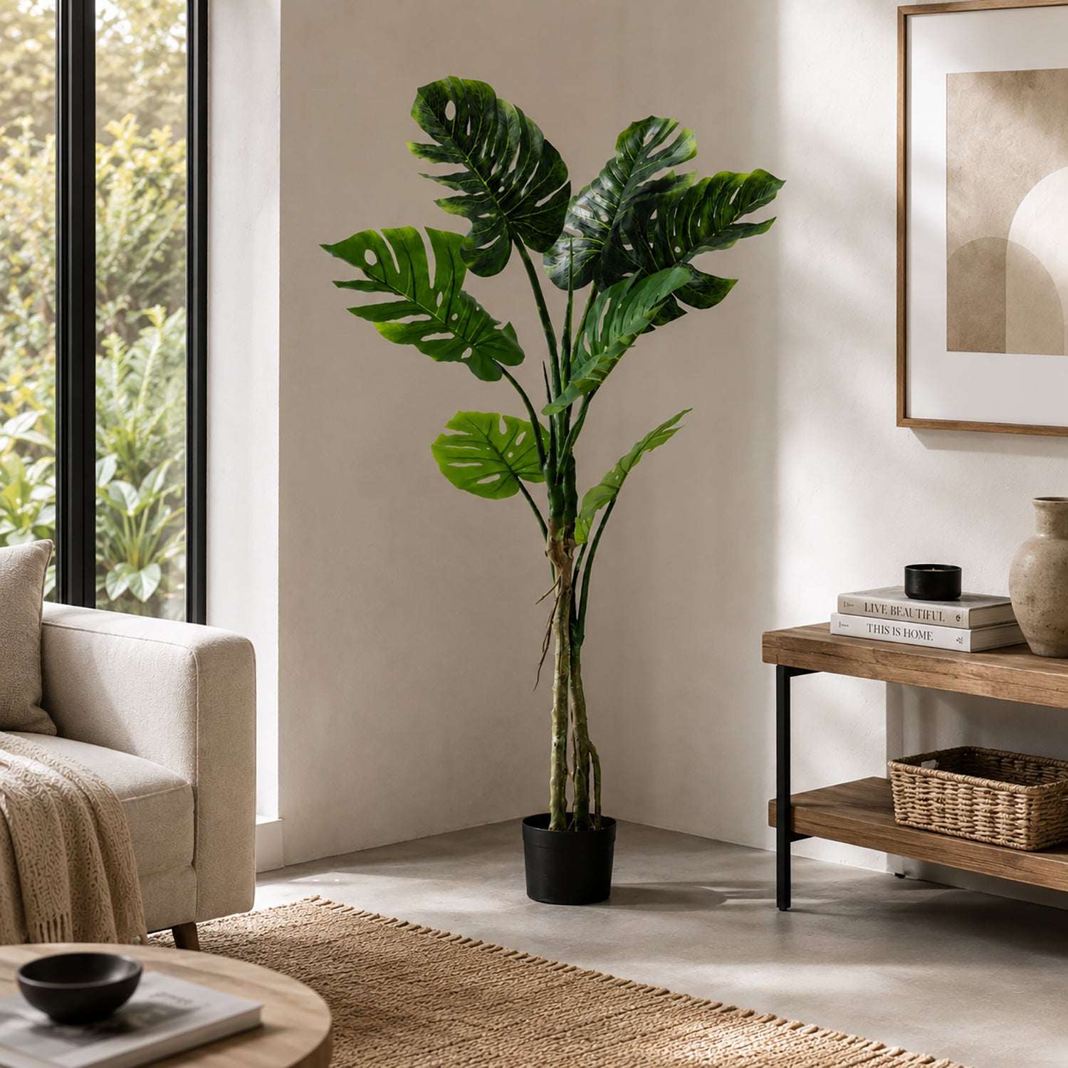 VESTIAMO CASA - Pianta artificiale Monstera deliciosa in vaso h130 cm