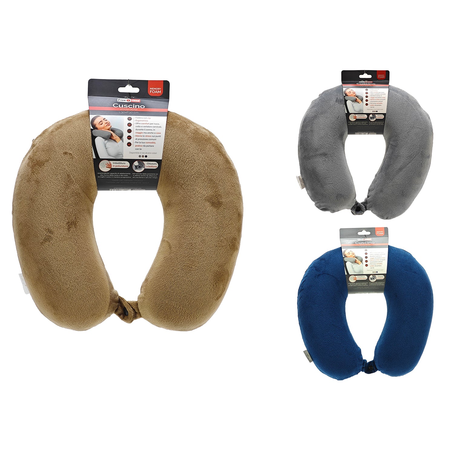 Set da viaggio cuscino da viaggio in memory foam + maschera Set da viaggio cuscino da viaggio in memory foam + maschera