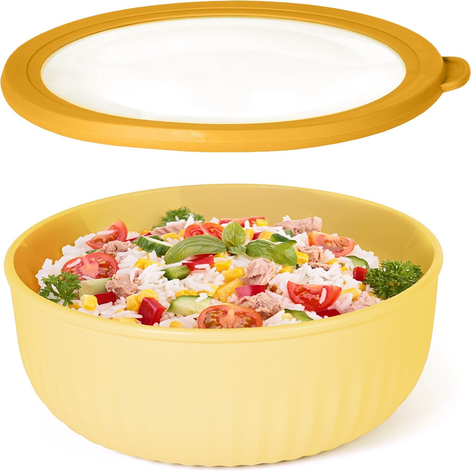 GUSTO CASA - Set 4 Contenitori Rotondi con Coperchi Ermetici Multicolor Linea Timeless