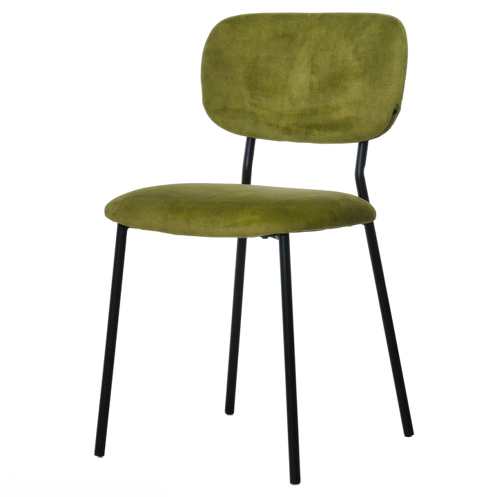 VESTIAMO CASA - Sedia da pranzo in tessuto Verde Lime con struttura in metallo Nero - h80x47x50 cm